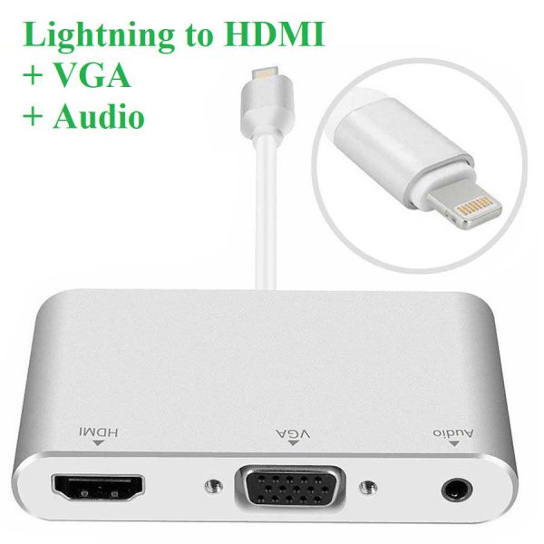 HD 1080P Lightning to HDMI VGA Audio Adapter for - Image 3