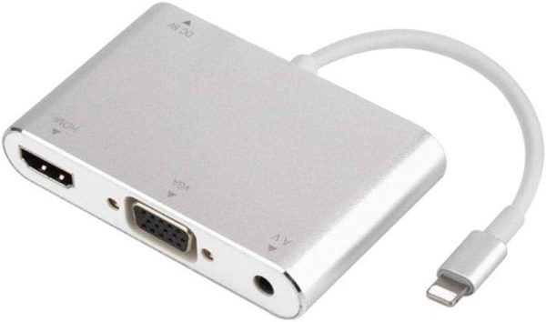 HD 1080P Lightning to HDMI VGA Audio Adapter for