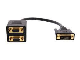 DVI-I male to dual female VGA