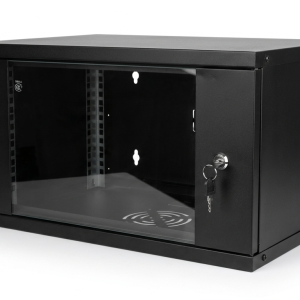 Wall-Mount Network Rack Cabinet with Glass Door and Lock (Used)